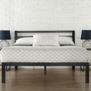 Istyle Simmons Queen Bed Frame Metal Grey Black