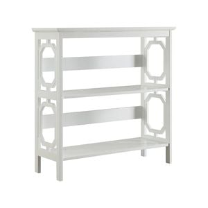 Sarantino Laurel 3-Tier Bookshelf Display Rack in White