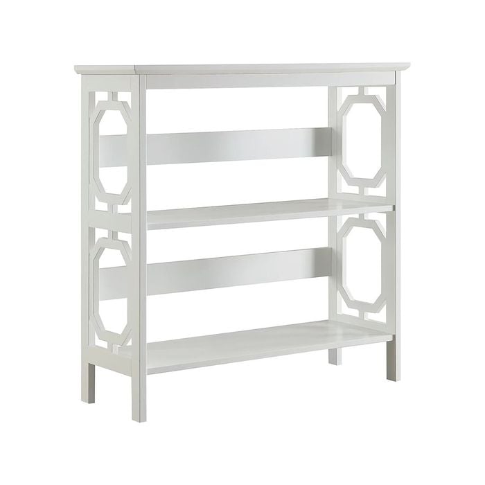 Sarantino Laurel 3-Tier Bookshelf Display Rack in White