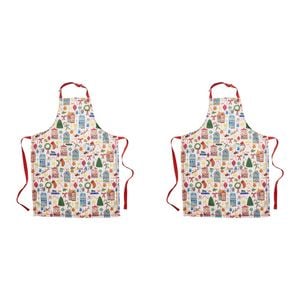 2PK Porto Night Before Christmas Kitchen Cooking Apron 70x95cm Multi-Coloured