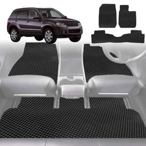 6D Diamond Car Floor Mats for Suzuki Grand Vitara 2005-2015-Full Set-Black-Outback GT