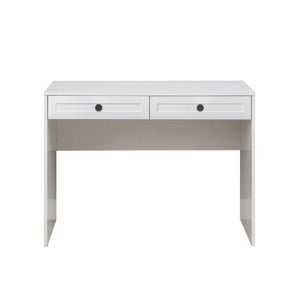 European Cabinetry White Hampton Round Black Handles Odessa Desk
