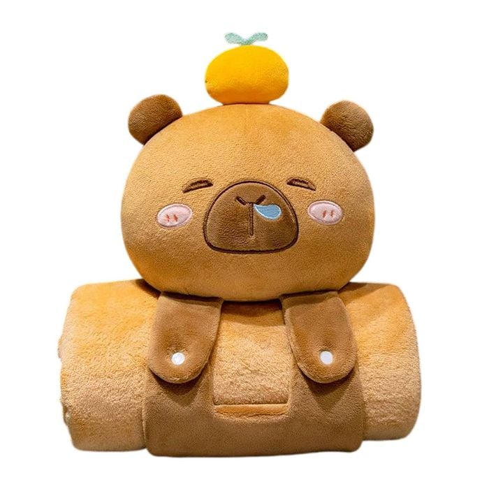 Catzon 80x100cm Rolling Blanket Portable Soft Cute For Kids Sleeping Bag Parties-orange