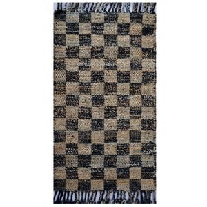 Natural Handwoven Jute Rug-Santa Cruz 1131-Black Natural-80x150cm