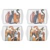 4PK Ashdene Quirky Cats 21cm Matte Melamine Scatter Tray