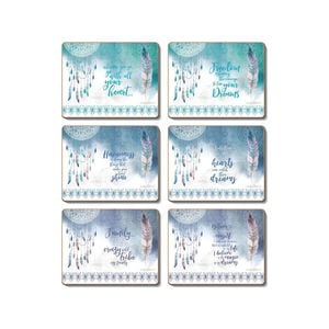 Cinnamon Cork Backed Coasters Set of 6 Feathers & Dreams