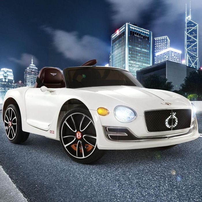 Kids Ride On Car Electric Bentley Licensed EXP12 12V White Bunnings Australia