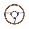 Classic 3 Spoke Flat 13" Wood Rim Steering Wheel 9 Bolt MG Street Rod Custom