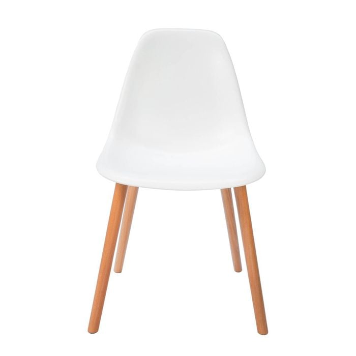 SK Designer Living | Replica Eames DSW Inspired Chair | Plastic & Natural - White