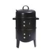 Elora 3in1 Portable Charcoal Bbq Vertical Smoker Roaster Grill Steel Water Steamer