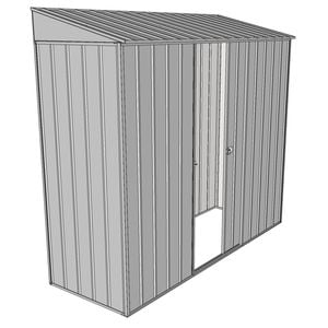 Build-a-Shed 0.8 x 2.3 x 2m Skillion Single Sliding Side Door Shed - Zinc