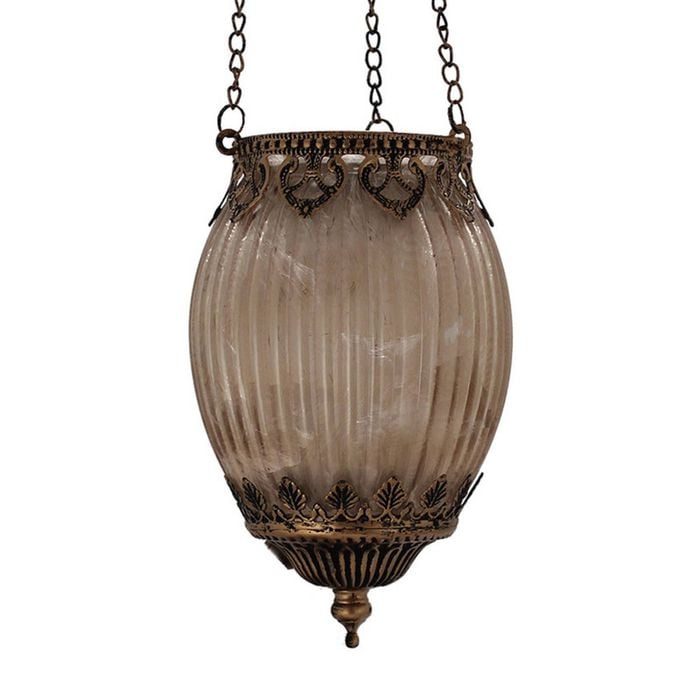 Moroccan Style Hanging Lantern Cream D11x18.5cm