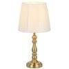 Telbix Vida Vintage Table Desk Lamp Light Metal Fabric Antique Gold Ivory Polished