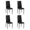 Oikiture 4PCS Dining Chairs High-Back Kitchen Chair Leather Black