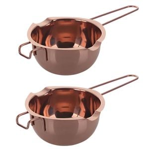 Anygleam Melting Pot 2pcs Rose Gold Chocolate Melt Cookware Kitchen Heating Container Milk Bowl Baking Tool Kitchenware