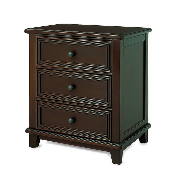 Hampton Ash Wood Bedside Table in Brown