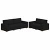 vidaXL 2 Piece Sofa Set with Cushions Black Fabric sofa fabric sofa tv chair