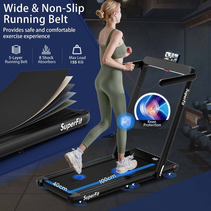 Hp Folding Treadmill Bluetooth Costway 2in1 Electric Treadmill