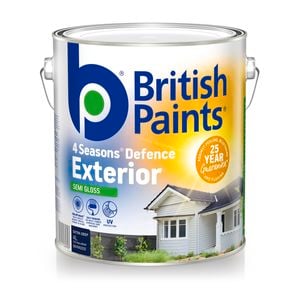 British Paints 4 Seasons Semi Gloss Extra Deep Exterior Paint - 4L