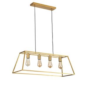 Oriel Lighting Wainscott Hamptons Style Classic Pendant Light Satin Brass 4lt