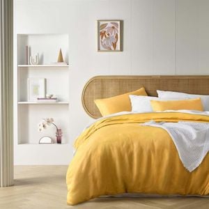 Vintage Design Homewares Queen Gold  French Linen Quilt Cover Set