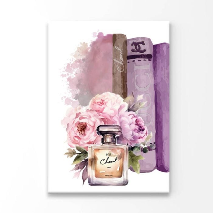 Brown Pink Shaded Perfume and Book set  Print 100% Australian Made 60 x 90cm  (Acrylic)