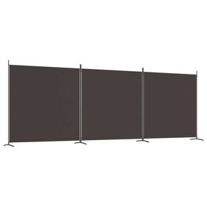 vidaXL 3-Panel Room Divider Brown Fabric Privacy Screen Room Separator Folding