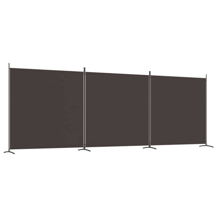 vidaXL 3-Panel Room Divider Brown Fabric Privacy Screen Room Separator Folding