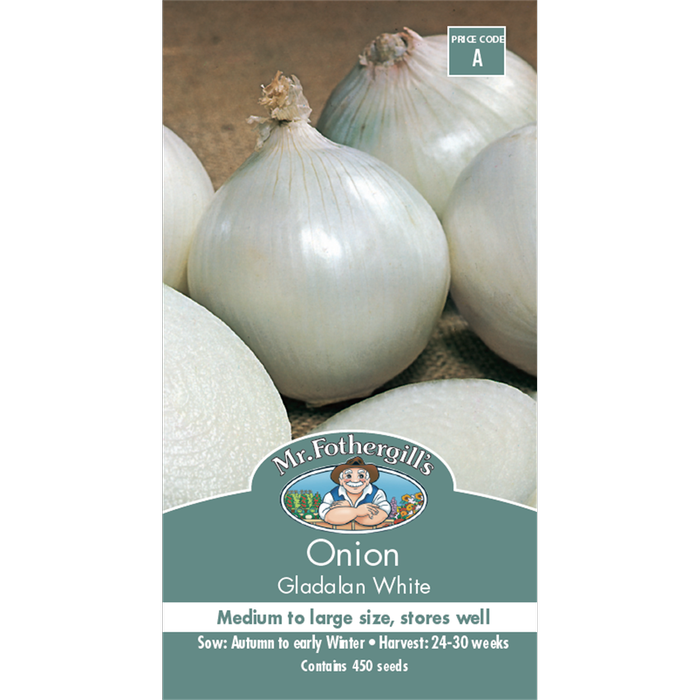 Mr Fothergill's Gladalan White Onion Vegetable Seeds