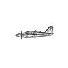 Ignite Laser Piper Aztec 1973 - Twin-Engine Light Aircraft Silhouette Metal Wall Art Coated Black 23.6 inch - 60 cm