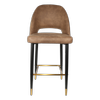 Durafurn 750mm High Mocha Fabric Semifreddo Stool with Black Metal Legs