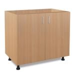 Flatpax 900mm Woodgrain 2 Door Utility Floor Cupboard
