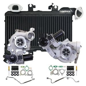 Upgrade Billet Turbo+60mm Intercooler And Genuine Oil Feed Pipe For Toyota LandCruiser 200 Series VDJ200 1VD-FTV 4.5L