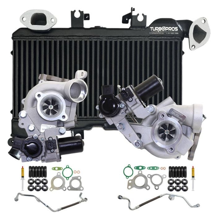 Upgrade Billet Turbo+60mm Intercooler And Genuine Oil Feed Pipe For Toyota LandCruiser 200 Series VDJ200 1VD-FTV 4.5L