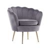 La Bella Shell Scallop Grey Armchair Lounge Chair Accent Velvet