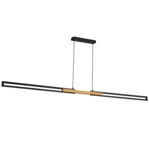 Telbix Thorin Contemporary Pendant Hanging Lamp Light Metal Wood Black Oak Sand