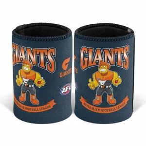 AFL Retro Stubby Can Cooler - GWS Giants - Drink - Rubber Base