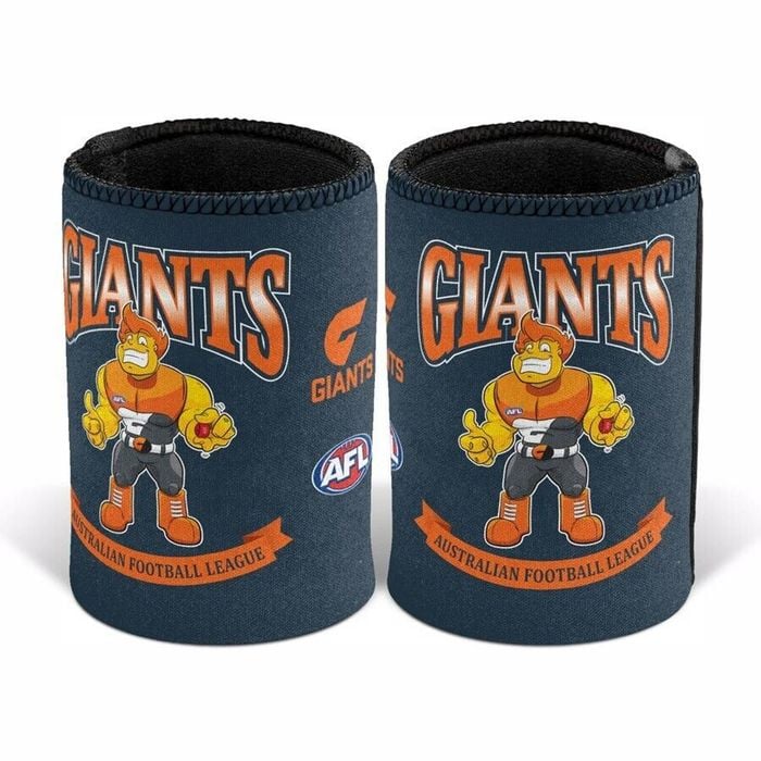 AFL Retro Stubby Can Cooler - GWS Giants - Drink - Rubber Base