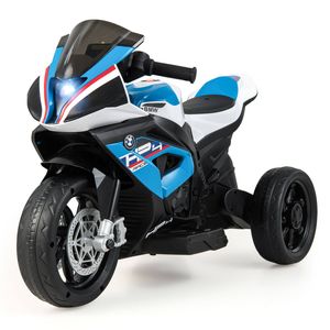 Costway 12V Kids Ride On Electric Motorcycle Licensed BMW Toy Motorbike Blue
