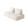 Oikiture 2PC Modular Sofa Adjustable Back Sherpa White