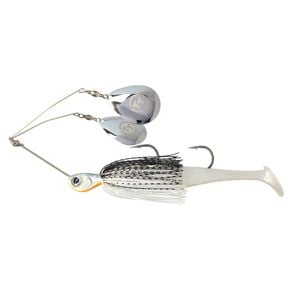 TT Lures 3/4oz Tornado+ Twin Spin Rigged Spinnerbait Lure - WHITE NIGHT