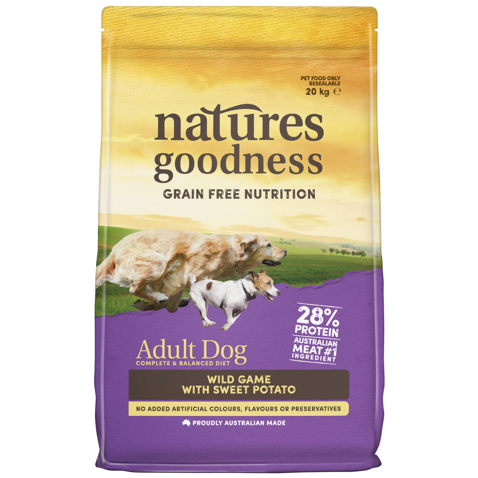 Natures Goodness 20kg Wild Game With Sweet Potato Adult Dog Dry Food