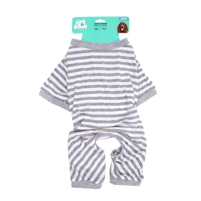 Art & Bob 40cm Grey Striped Medium Dog Pyjamas