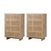 Oikiture 4 Chest of Drawers Storage Cabinet Dresser Tallboy Natural Set of 2