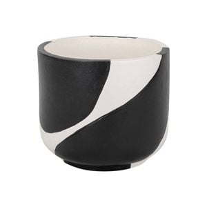 Astin Sinclair 180mm x 160mm Abstract Black Painted Pot
