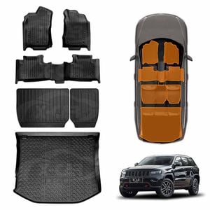 Floor Mats Boot Liner Set for Jeep Grand Cherokee 2011-2021 All Weather Heavy Duty Car Trunk Cargo Kick Mats Back Seat Cover