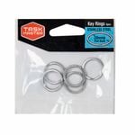 Taskmaster 20mm Stainless Steel Key Ring - 5 Pack