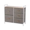 Sherwood Luna 5 Chest Of Drawers Lowboy Dresser Storage Wooden Desk Cream