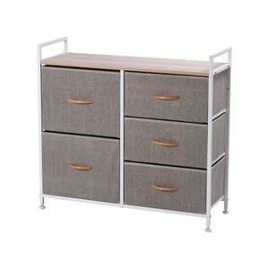 Sherwood Luna 5 Chest Of Drawers Lowboy Dresser Storage Wooden Desk Cream