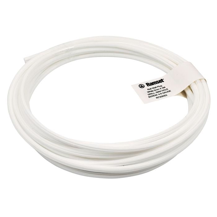 Ramset 5mm x 5m White Wall Plugs Roll